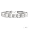 Silver Bold Ribbed Diamond Fashion Bracelet
