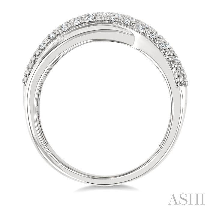 Silver Bold Criss Cross Fashion Band