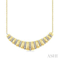 Gold Vermeil Bold Ribbed Diamond Fashion Pendant