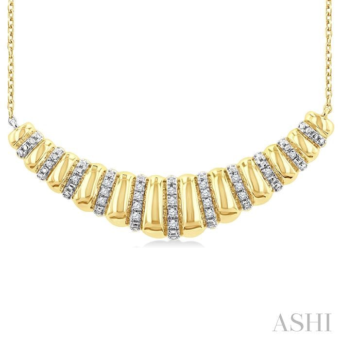 Gold Vermeil Bold Ribbed Diamond Fashion Pendant