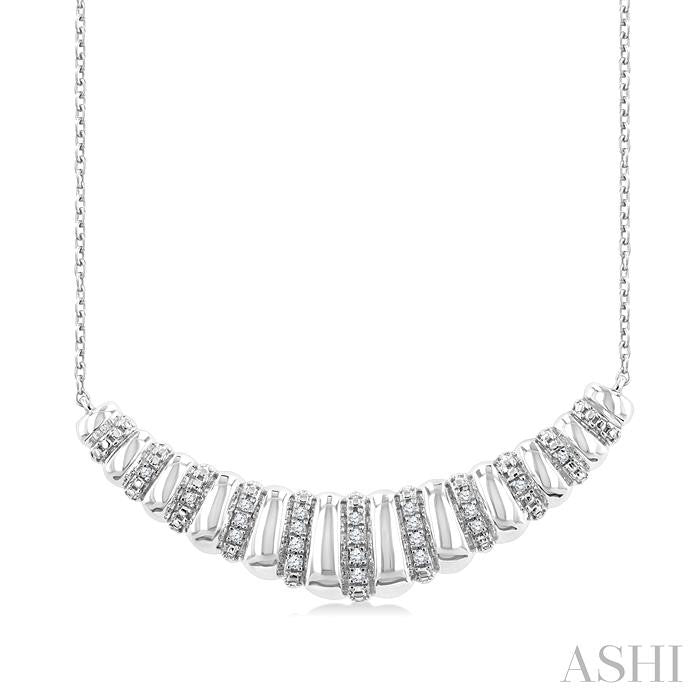 Silver Bold Ribbed Diamond Fashion Pendant