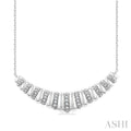 Silver Bold Ribbed Diamond Fashion Pendant