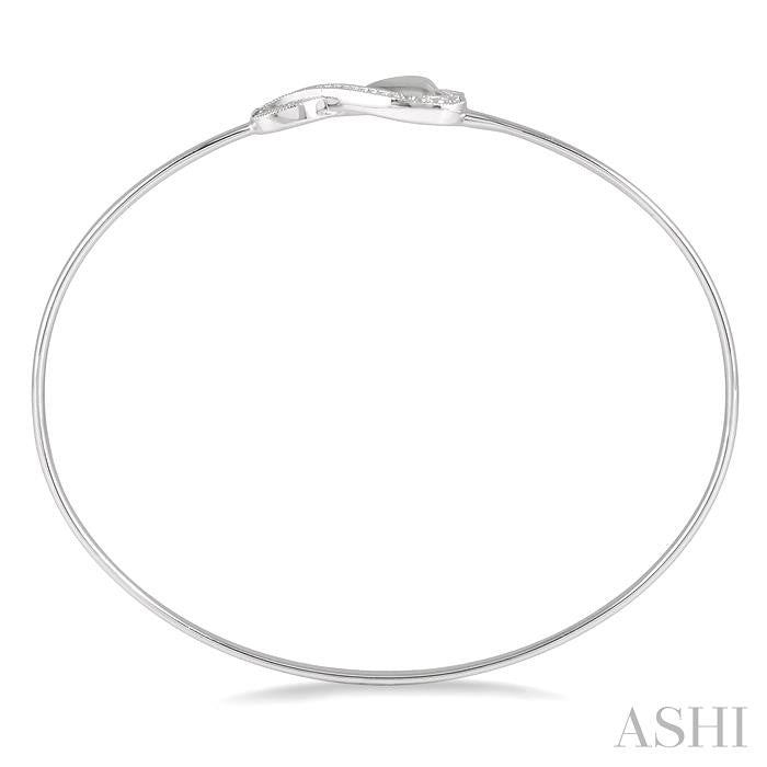 Silver Heart Shape Diamond Flex Fashion Bangle