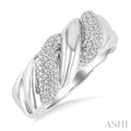 Silver Bold Ribbed Diamond Fashion Band