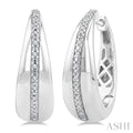 Silver Bold Diamond Hoop Earrings