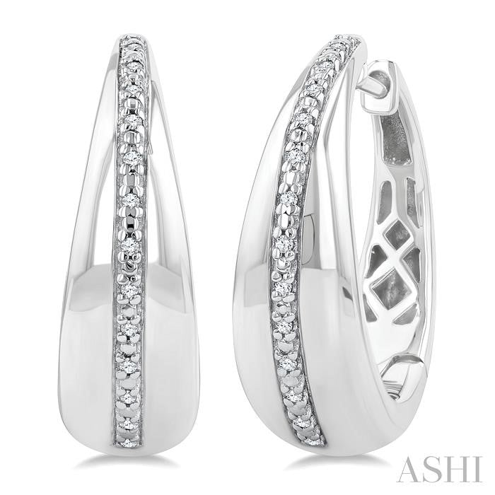 Silver Bold Diamond Hoop Earrings