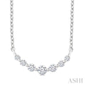 Silver Graduated Petite Diamond Fashion Smile Necklace