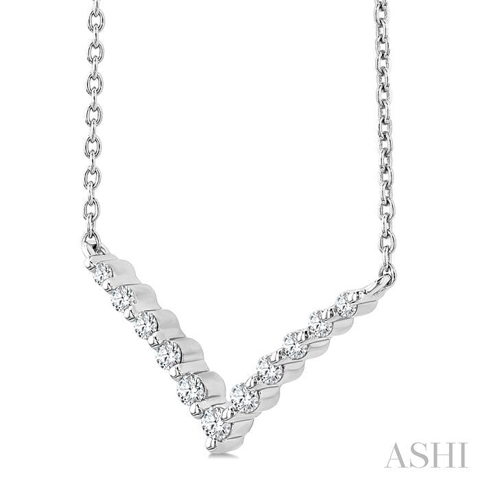 Silver Chevron Petite Diamond Fashion Pendant