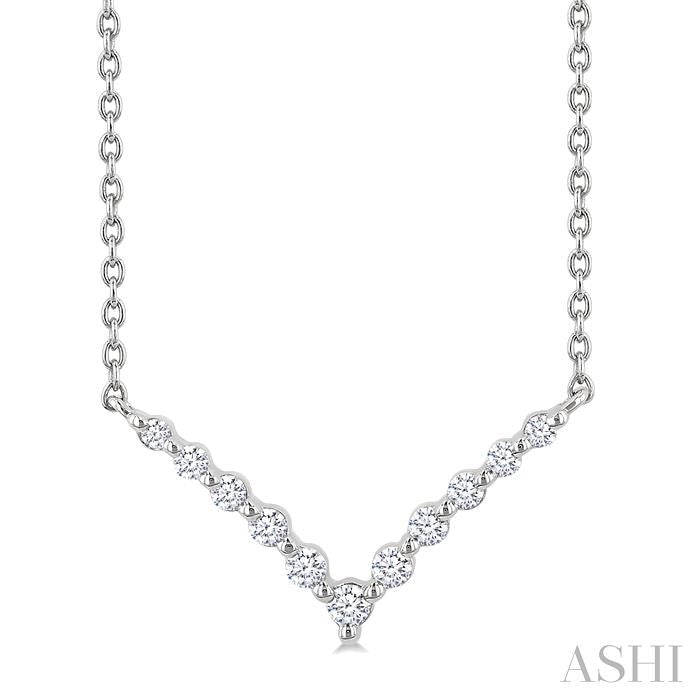 Silver Chevron Petite Diamond Fashion Pendant