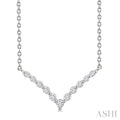 Silver Chevron Petite Diamond Fashion Pendant