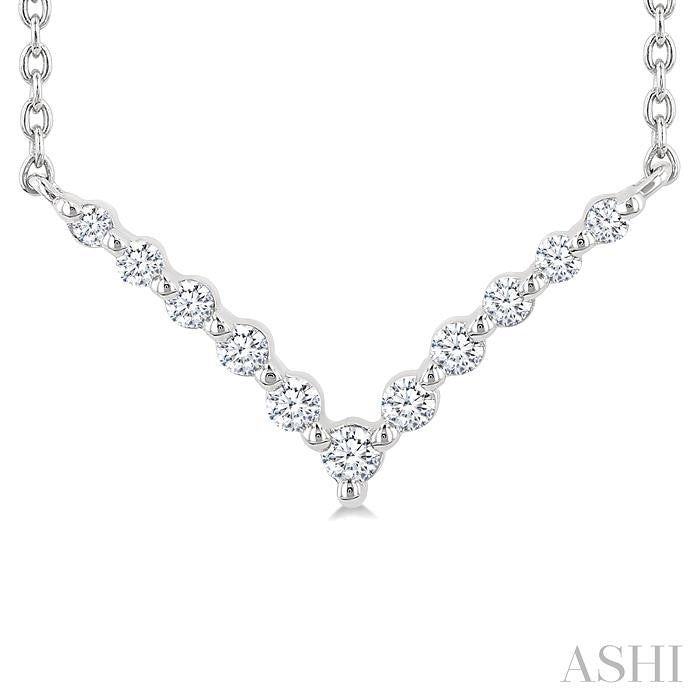 Silver Chevron Petite Diamond Fashion Pendant
