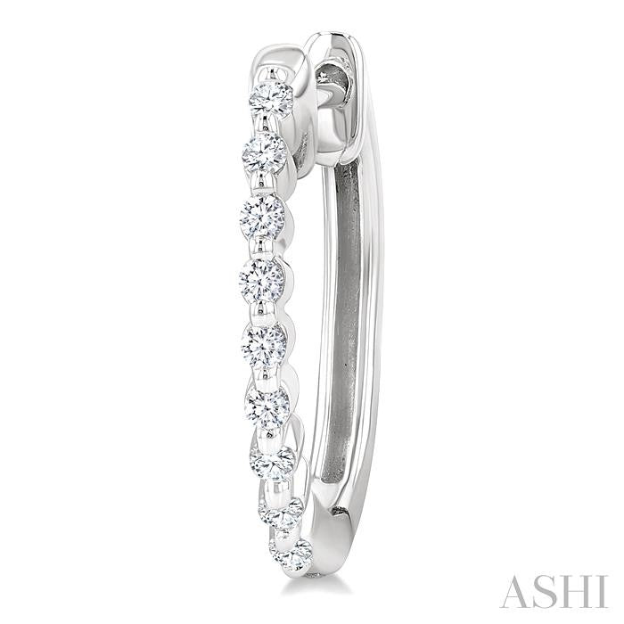 Silver Petite Diamond Fashion Hoop Earrings