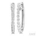 Silver Petite Diamond Fashion Hoop Earrings