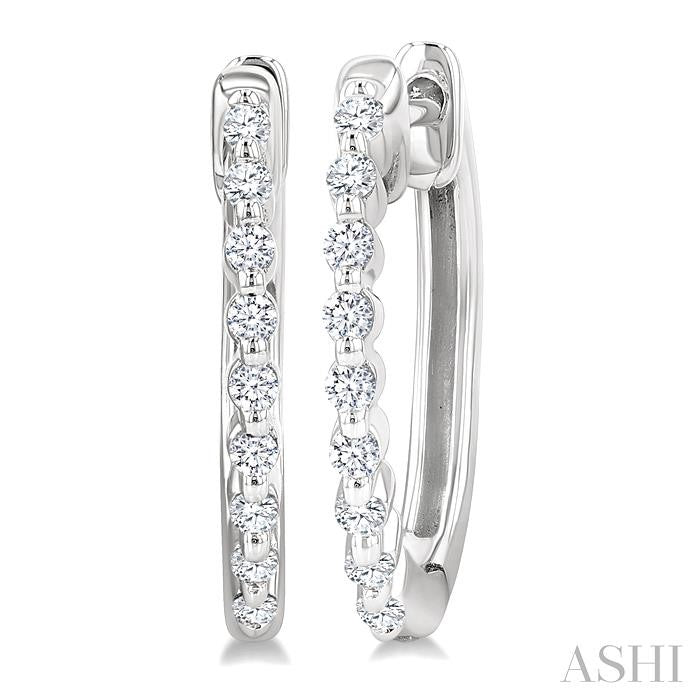Silver Petite Diamond Fashion Hoop Earrings