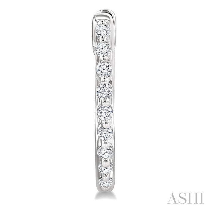 Silver Petite Diamond Fashion Hoop Earrings