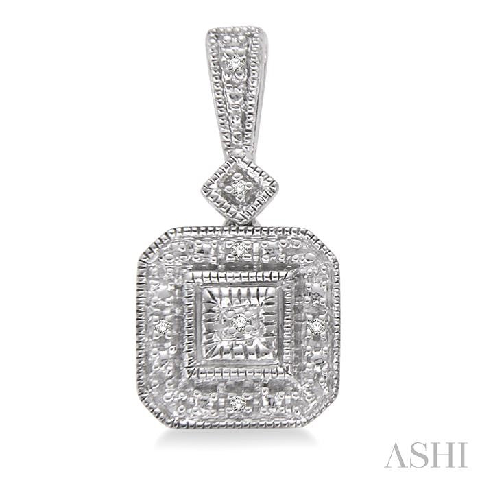 Silver Cushion Shape Diamond Earrings
