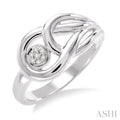 Silver Round Shape Diamond Ring