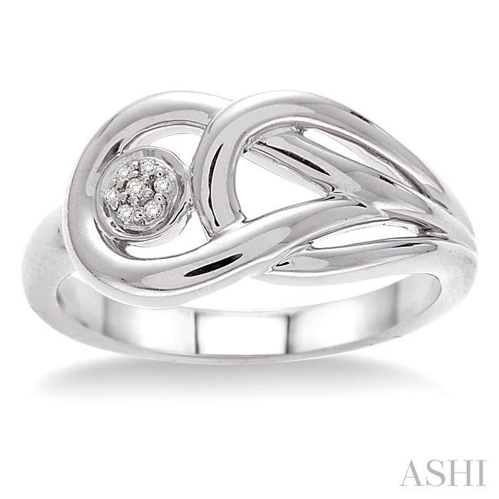 Silver Round Shape Diamond Ring