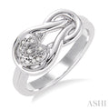 Silver Heart Shape Diamond Fashion Ring