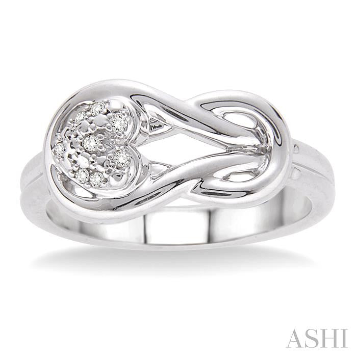 Silver Heart Shape Diamond Fashion Ring