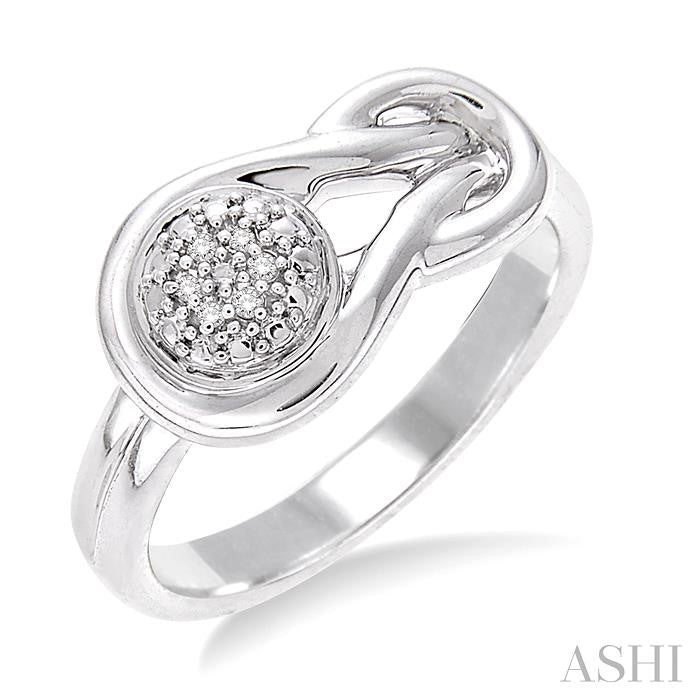 Silver Round Shape Diamond Ring