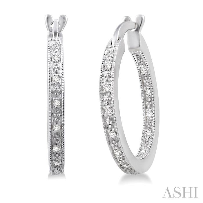 Silver Inside-Out Diamond Hoop Earrings