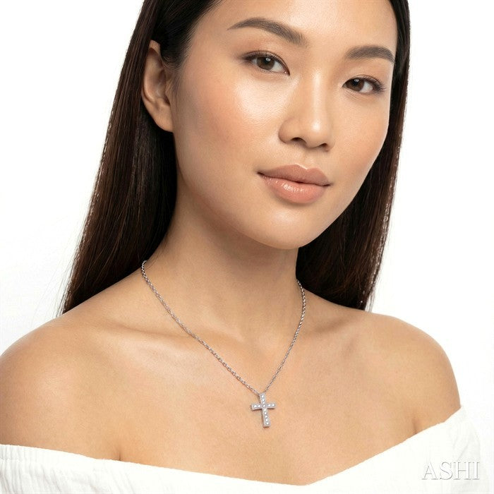 Silver Cross Diamond Fashion Pendant