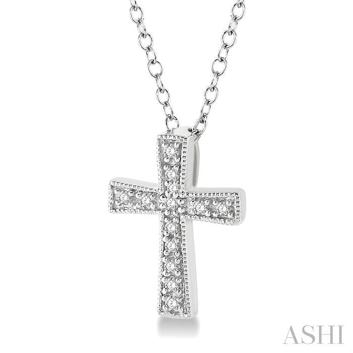 Silver Cross Diamond Fashion Pendant