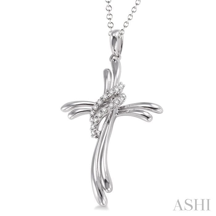 Silver Cross Diamond Fashion Pendant