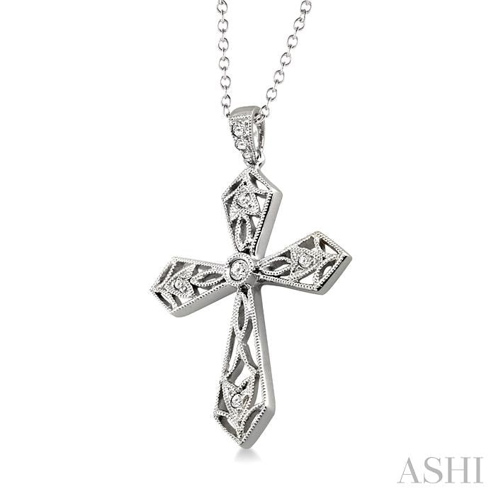 Silver Cross Diamond Fashion Pendant