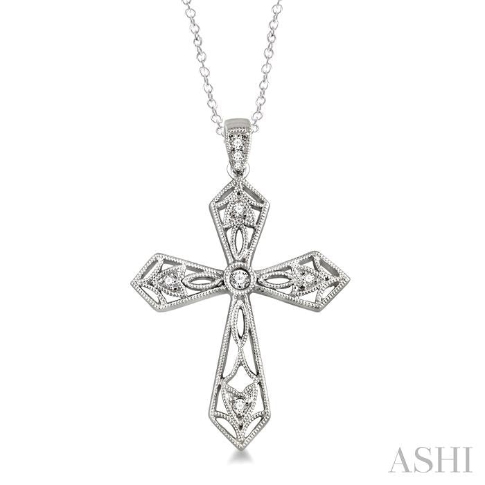 Silver Cross Diamond Fashion Pendant