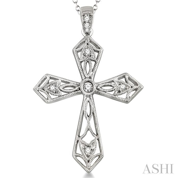 Silver Cross Diamond Fashion Pendant