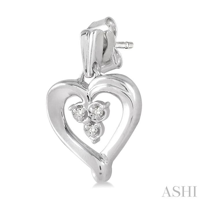 Silver Heart Shape Diamond Fashion Earrings