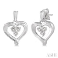 Silver Heart Shape Diamond Fashion Earrings