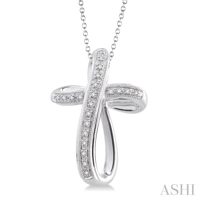 Silver Cross Diamond Fashion Pendant