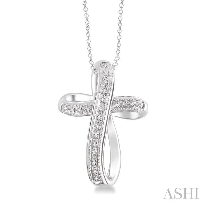 Silver Cross Diamond Fashion Pendant