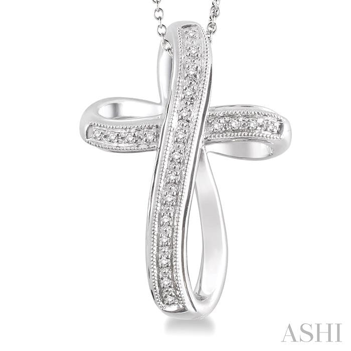 Silver Cross Diamond Fashion Pendant