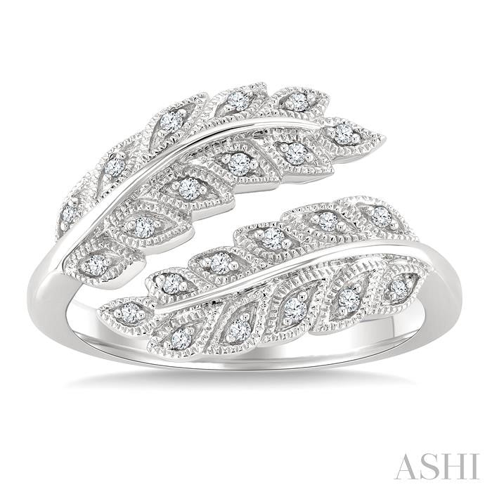 Silver Leaf Diamond Fashion Ring