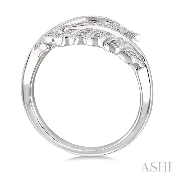 Silver Leaf Diamond Fashion Ring