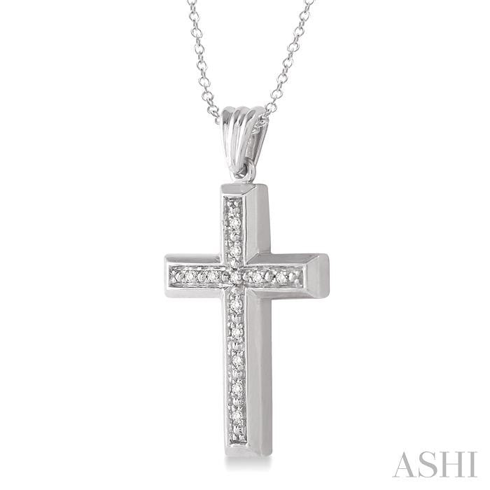 Silver Cross Diamond Fashion Pendant