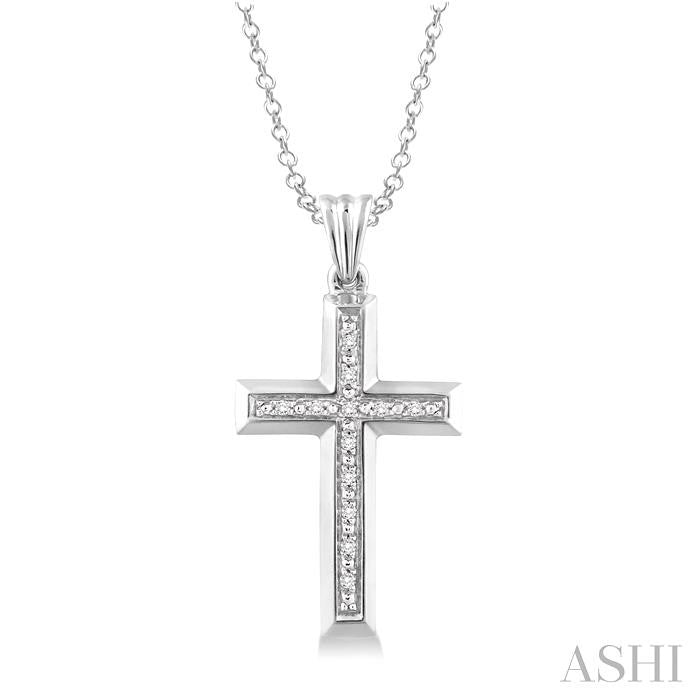 Silver Cross Diamond Fashion Pendant