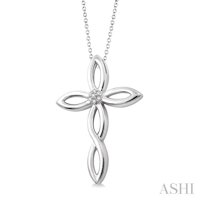 Silver Cross Diamond Fashion Pendant