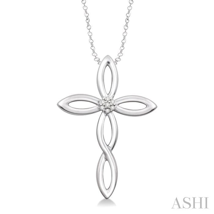 Silver Cross Diamond Fashion Pendant