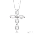 Silver Cross Diamond Fashion Pendant