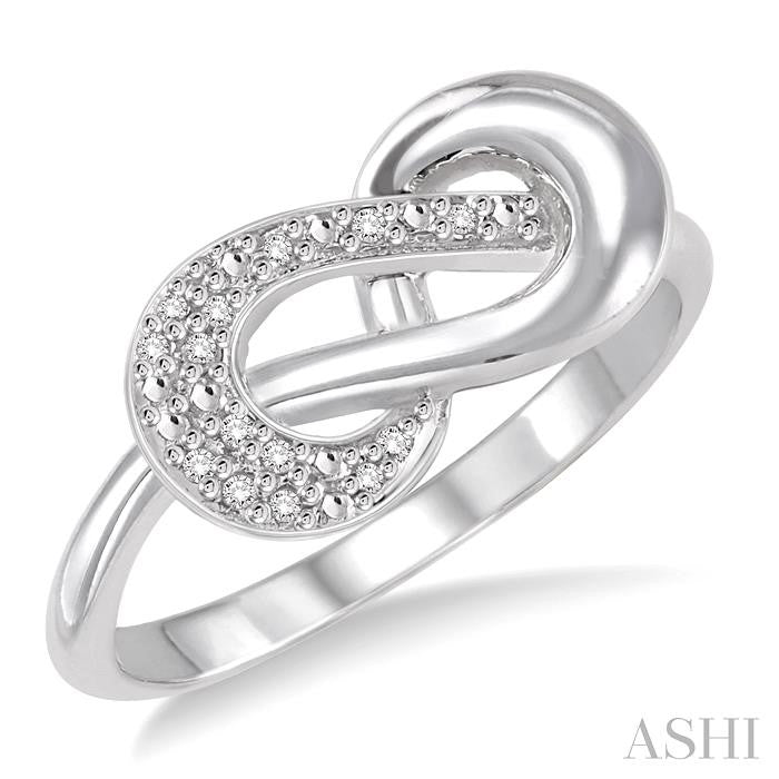 Silver Infinity Knot Diamond Fashion Ring