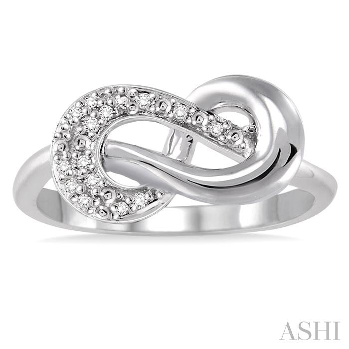 Silver Infinity Knot Diamond Fashion Ring