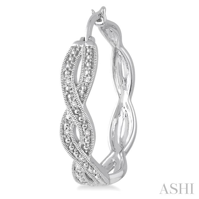 Silver Infinity Diamond Fashion Hoop Earrings