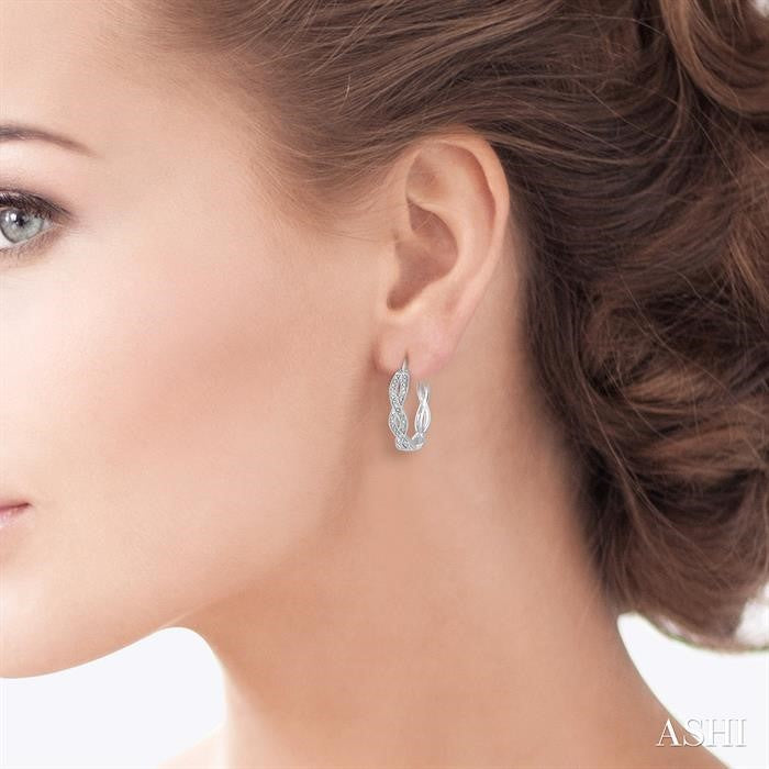 Silver Infinity Diamond Fashion Hoop Earrings