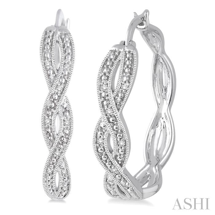Silver Infinity Diamond Fashion Hoop Earrings