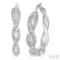 Silver Infinity Diamond Fashion Hoop Earrings